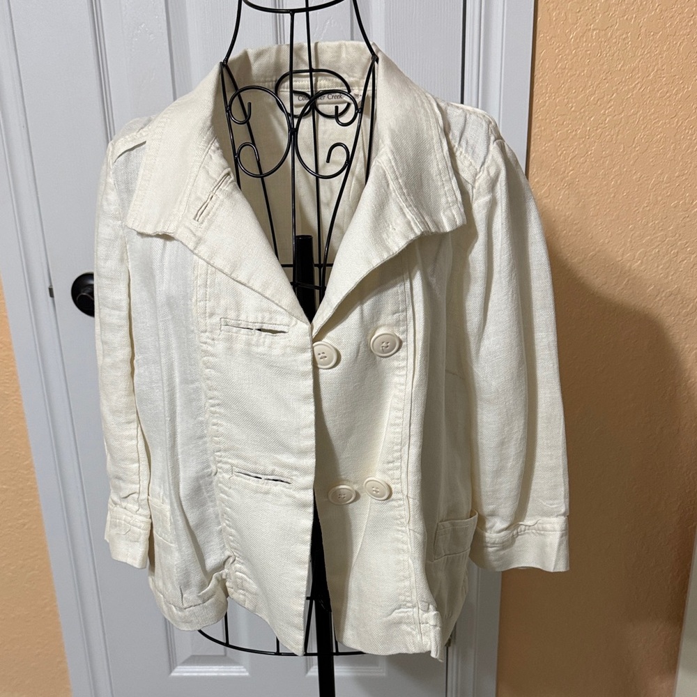 Women's Cream Double-Breasted Jacket